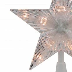 Northlight 7.25" Clear And White 5-Point Star Traditional Christmas Tree Topper - Clear Lights -Wreaths & Garland shop northlightnl02638 97775.1636546337