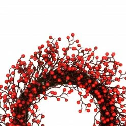Northlight Festive Red Berries Artificial Christmas Wreath - 22-Inch, Unlit -Wreaths & Garland shop northlightss312b 01410.1636808484