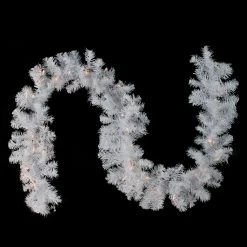 Northlight 9' X 12" Pre-Lit White Crystal Spruce Artificial Christmas Garland - Clear Dura Lights