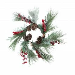 Northlight Berries With Pine Cones And Pine Sprigs Artificial Christmas Wreath - 32-Inch, Unlit