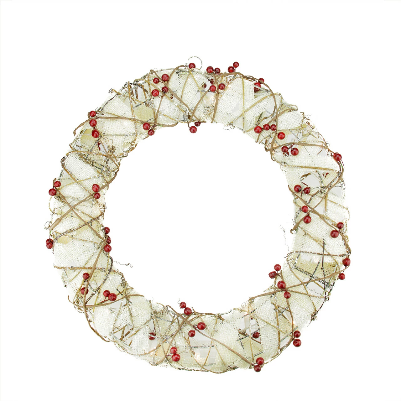 Northlight Pre-Lit Berry Artificial Christmas Wreath - 18-Inch, Clear Lights 1 Northlight Pre-Lit Berry Artificial Christmas Wreath - 18-Inch, Clear Lights
