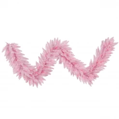 Christmas Central 9' X 14" Light Pink Fir Artificial Christmas Garland - Pink Dura-Lit Lights
