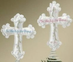 Roman God Bless Baby's First Christmas Cross Tree Topper For Baby Boy #25963