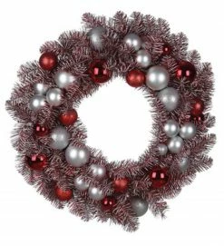 CC Christmas Decor 29" Artificial Red Peppermint Candy Colored Decorated Christmas Wreath- Unlit