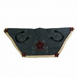 Sterling International Inc 48" Blue And Black Christmas Tree Skirt With Embroidered Stars And Horseshoes