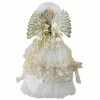 Northlight 16" White And Gold Lighted Angel Sequined Gown Christmas Tree Topper