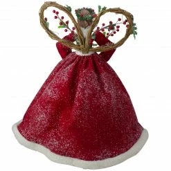 Roman Set Of 2 Beige And Red Holly Floral Dress Angel Christmas Tree Toppers 17" -Wreaths & Garland shop roman 132036 a 2 90847.1588405990