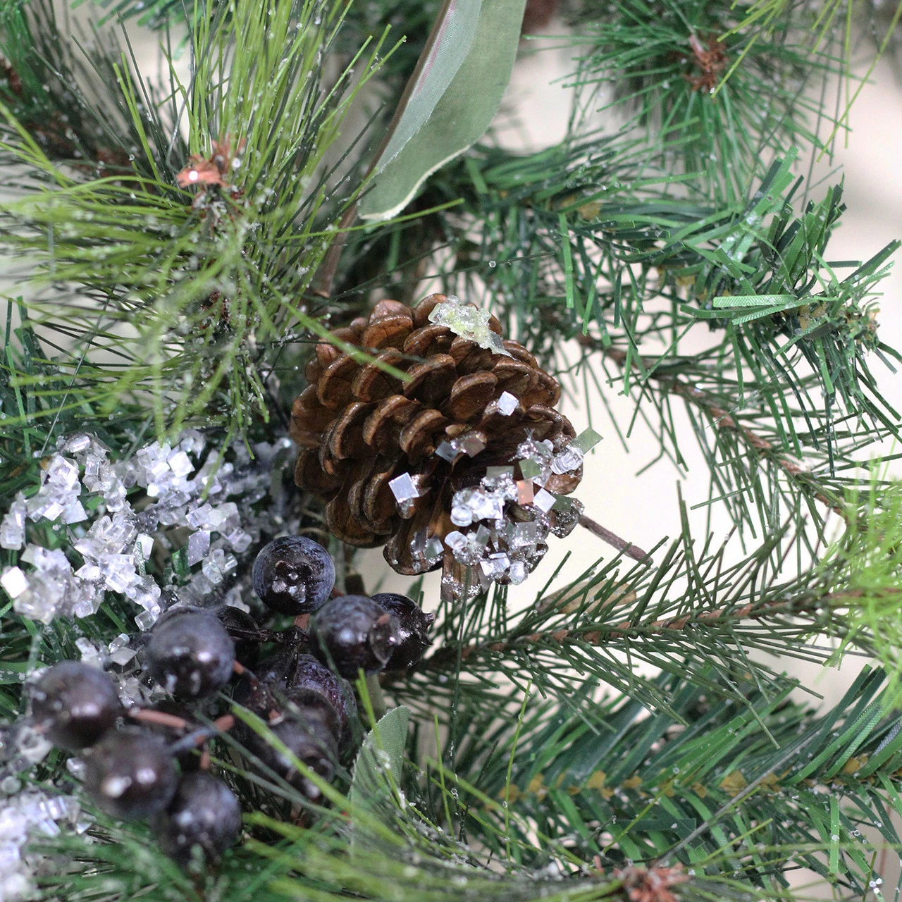 Northlight Mixed Pine With Blueberries Pine Cones And Ice Twigs Artificial Christmas Wreath - 24-Inch, Unlit 2 Northlight Mixed Pine With Blueberries Pine Cones And Ice Twigs Artificial Christmas Wreath - 24-Inch, Unlit - Image 2