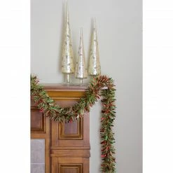 Northlight 12' X 4" Metallic Gold, Red And Green Wide Cut Tinsel Christmas Garland - Unlit -Wreaths & Garland shop saeuyefjvutovsdujkfwnxnc3t2utcy0 98833.1664292929
