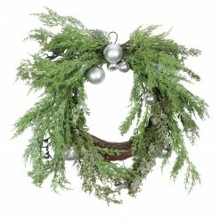 Select Artificials Iced Cedar Ornaments And Bells Artificial Christmas Wreath - 24-Inch, Unlit