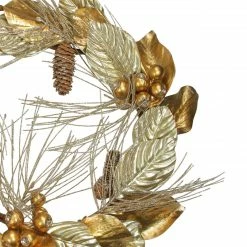 Select Artificials Golden Treasures Glittered Berries And Pine Cone Artificial Christmas Wreath - 24-Inch, Unlit -Wreaths & Garland shop selectxp1704 gob 99114.1636807878