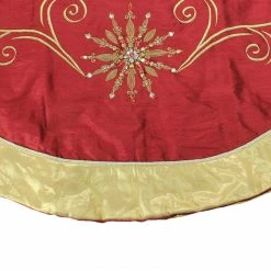 St. Nick's Choice 54" Gold And Burgundy Gem Embroidered Snowflake Swirls Silk Christmas Tree Skirt 5 St. Nick's Choice 54" Gold And Burgundy Gem Embroidered Snowflake Swirls Silk Christmas Tree Skirt -Wreaths & Garland shop st.20nicks20choice202564590 1 55520.1665610750