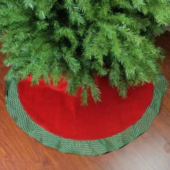 St. Nick's Choice 46.5" Red And Green Glittered Chevron Border Christmas Tree Skirt -Wreaths & Garland shop stnickschoice 2484811 1lo green 2 53788.1610077289