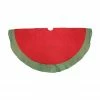 St. Nick's Choice 46.5" Red And Green Glittered Chevron Border Christmas Tree Skirt