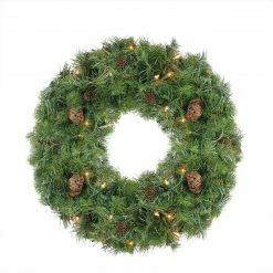 Northlight Pre-Lit Dakota Pine Artificial Christmas Wreath - 24-Inch, Clear Lights