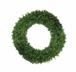 Northlight Pre-Lit Dakota Red Pine Artificial Christmas Wreath, 48-Inch, Clear Lights