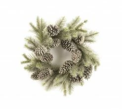 Napa Home & Garden Glitter Pine Artificial Christmas Wreath - 24-Inch, Unlit