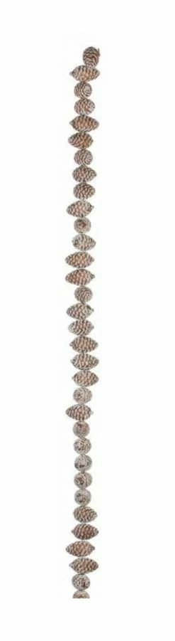 Napco 6' X 2.75" Brown And White Frosted Pine Cone Artificial Christmas Garland - Unlit