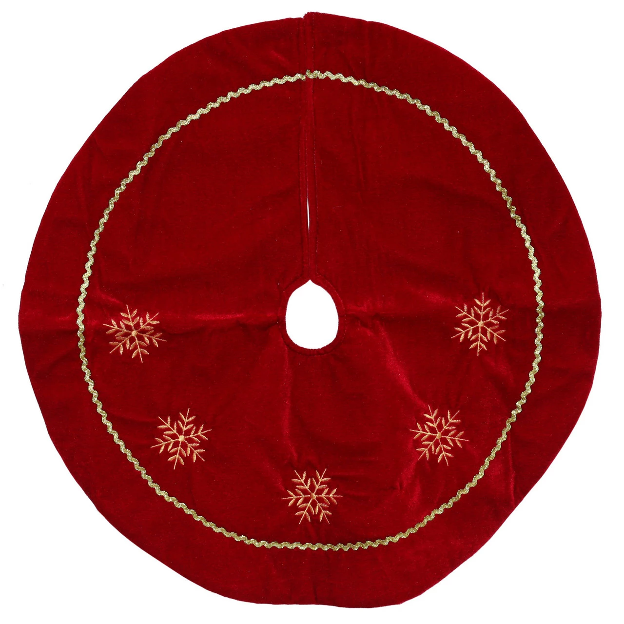 Northlight 24" Red With White Snowflakes Christmas Tree Skirt 1 Northlight 24" Red With White Snowflakes Christmas Tree Skirt