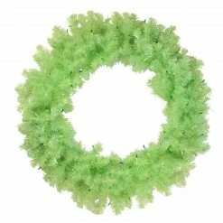 Vickerman 36" Pre-Lit Chartreuse Green Wide Cut Artificial Christmas Wreath - Green Lights