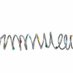 Vickerman 12' Pre-Lit Silver Multi Function Artificial Christmas Garland - Multi Color LED Lights