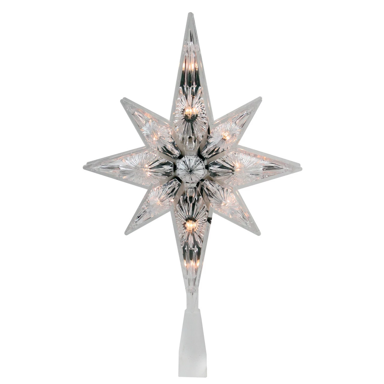 Northlight 10" Lighted Faceted Star Of Bethlehem Christmas Tree Topper, Clear Lights 1 Northlight 10" Lighted Faceted Star Of Bethlehem Christmas Tree Topper, Clear Lights