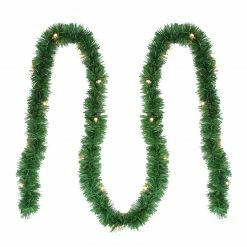 Brite Star 12' X 2.5” Pre-Lit Green Pine Artificial Christmas Garland - Clear Lights