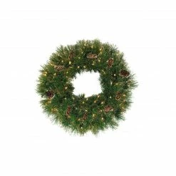 Northlight 24" Pre-Lit Yorkville Pine Artificial Christmas Wreath - Clear Lights