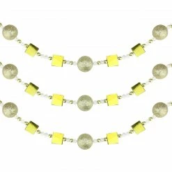 December Diamonds 6' X 1" White And Gold Glitter Beaded Artificial Christmas Garland - Unlit