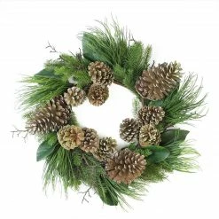 Northlight Pine Cones And Foliage Christmas Wreath - 28-Inch, Unlit