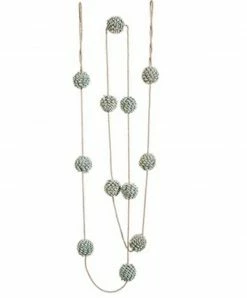 Allstate 6' Silent Luxury Blue-Gray Twisted Pom Pom Christmas Garland - Unlit