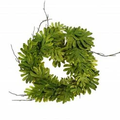 Raz Philodendron Leaves And Twigs Artificial Tropical Wreath - 26-Inch, Unlit
