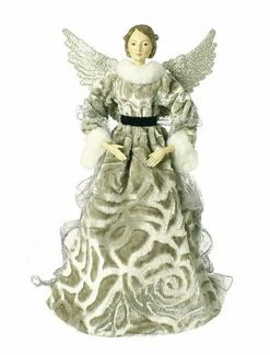 Raz 19" Olive Green Glittered Angel Christmas Tree Topper