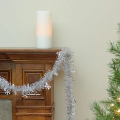 Northlight 50" X 2.75' Silver Snowflakes Tinsel Artificial Christmas Garland - Unlit -Wreaths & Garland shop xqbdahbuuy9zdgnmy57lanftesjqvc0y 87749.1665433296