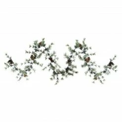 Allstate 9.5' Frosted Pine With Pine Cones Artificial Christmas Garland - Unlit