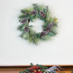 Northlight Mixed Long Needle Pine And Pine Cone Artificial Christmas Wreath - 28-Inch, Unlit -Wreaths & Garland shop z2zarjwsb7uo2g7k3t4fccyhluobqnku 44151.1588371135